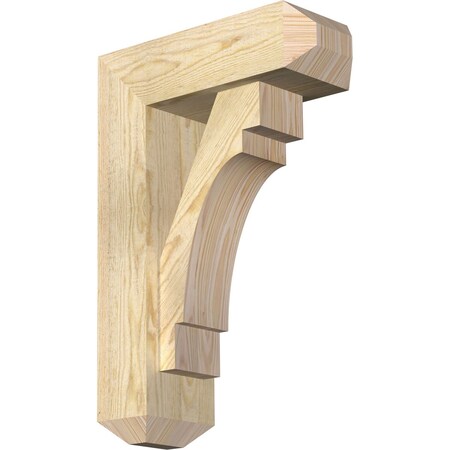 Ekena Millwork Merced Craftsman Rough Sawn Bracket w/ Offset Brace, Douglas Fir, 6"W x 16"D x 24"H BKT0604X16X24MRC04RDF